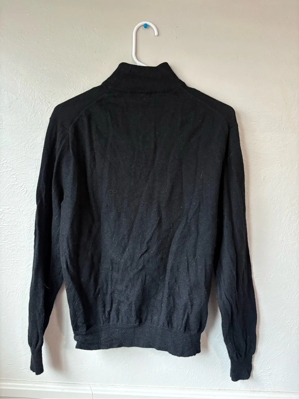 100% Merino Wool Club Room Black Turtleneck Sweater